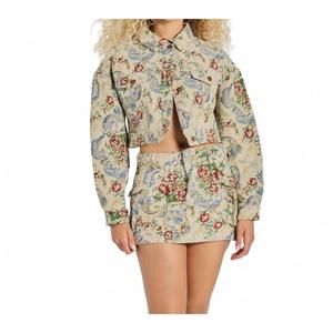 NEW AMERICAN BAZI hazel jacquard crop jacket in multi